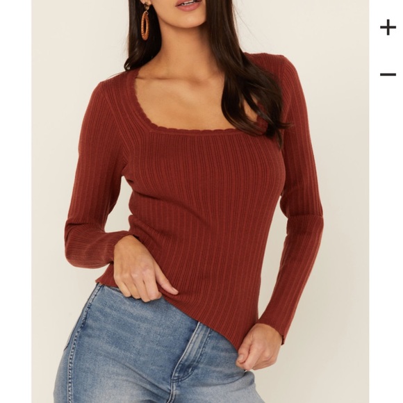 Lush Ribbed Square Neck Sweater 🖤 - Picture 5 of 5